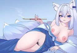 original, yonao, 1girl, animal_ear_fluff, animal_ear_piercing