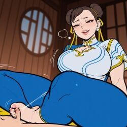 chun-li, street_fighter, brown_hair, chinese_clothes, femdom