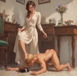 assbusting, cfnm, dog_bowl, femdom, malesub