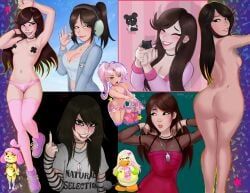 belle_delphine, club_penguin, shadman, 1girls, ass