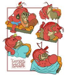 bubble_bass, larry_the_lobster, nickelodeon, spongebob_squarepants, granny_fricker