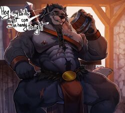 ronin_(innovator_aegis), deeeems, abs, alcohol, anthro