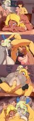 carol_holiday, kris_(deltarune), noelle_holiday, soul_(deltarune), deltarune