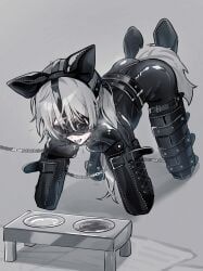 1boy, all_fours, anal_penetration, bdsm, bent_arm