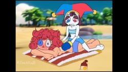 pomni, pomni_(beach_outfit), pomni_(tadc), pomni_(the_amazing_digital_circus), ragatha