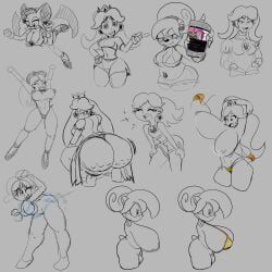 melon_the_mole_(rougethedaisy), original_character, princess_daisy, rouge_the_bat, mario_(series)