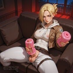 annie_leonhardt, attack_on_titan, cr34my, annie_leonhart, artificial_vagina