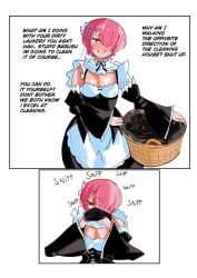 natsuki_subaru, ram_(re:zero), re:zero_kara_hajimeru_isekai_seikatsu, shockerdoc5261, blush