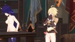 aether_(genshin_impact), raiden_shogun, genshin_impact, qua, 1boy