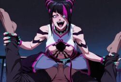 juri_han, street_fighter, fastjack, amazon_position, breasts