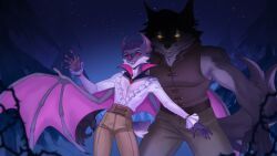 furlough_games, accessory, bared_teeth, bat, bat_wings