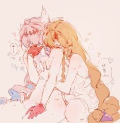 denia_(wuthering_waves), sigrika_(wuthering_waves), wuthering_waves, 2girls, after_fingering