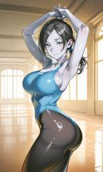 wii_fit_trainer, wii_fit_trainer_(female), wii_fit, 1girls, armpits