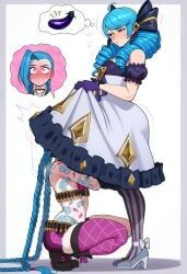 gwen_(league_of_legends), jinx_(league_of_legends), league_of_legends, noonyx, 1futa