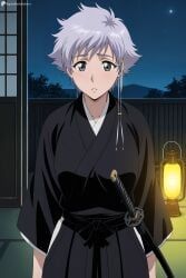 bleach, patreon, digitalwaifugallery, 1girl, black_hakama