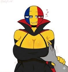 romania_(countryhumans), countryhumans, countryhumans_girl, kak0yt0_chel_style, blue_eye