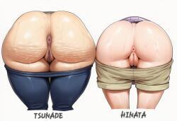 hyuuga_hinata, tsunade, naruto_(series), 2girls, anal_hair