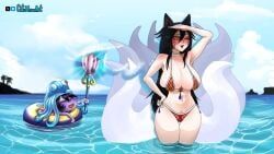 ahri, lulu_the_fae_sorceress, pool_party_lulu, league_of_legends, pool_party_series