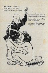 benito_mussolini, history, 1boy, 1girls, bald