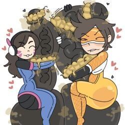d.va, tracer, tracer_(overwatch_2_suit), overwatch, milkbuni