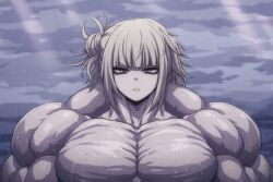 himiko_toga, my_hero_academia, 2girls, beefcake, broad_shoulders