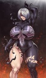 2b_(nier:automata), 2b_(nier_automata), venom_(marvel), yorha_2b, big_breasts