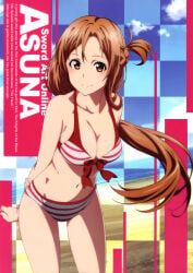 asuna_(sao), sword_art_online, artist_request, 1girls, beach