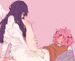 natsuki_(doki_doki_literature_club), yuri_(doki_doki_literature_club), doki_doki_literature_club, pockiseisont, 2girls