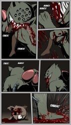 e254e, 3_toes, anthro, bite, blood