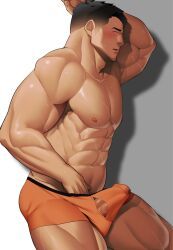 original, kansuke_(kansuke_717), 1boy, abs, adam's_apple