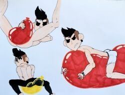 oc, 1boy, balloon, balloons, bouncing