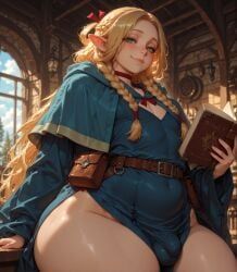 marcille_donato, dungeon_meshi, femboysmeat, 1boy, alternate_body_type
