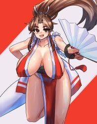 mai_shiranui, fatal_fury, king_of_fighters, :d, blush