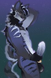 anthro, balls, black_balls, black_hair, black_nose