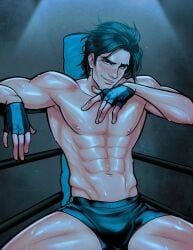 nightwing, nightwing_(dc), dc_comics, abs, almost_naked