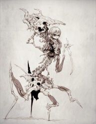 original, megrim_haruyo, 1girl, animal_skull, arthropod_girl
