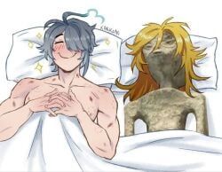 alhaitham_(genshin_impact), kaveh_(genshin_impact), genshin_impact, 2boys, after_sex