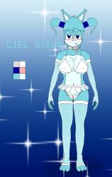anthro, armwear, blue_body, blue_fur, bottomwear
