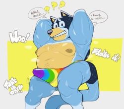 bandit_heeler, bluey_(series), submarine_screw, anthro, areola