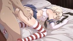 shimakaze_(kancolle), kantai_collection, miracan, 1boy, 1girl