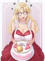 aurora_(jabberwocky), original, eshiede, apron, big_breasts