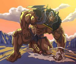world_of_warcraft, lupin_barnabi, balls, bara, big_penis