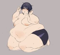 scaramouche_(genshin_impact), genshin_impact, megamilkwhite, big_belly, fat