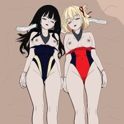 inoue_takina, nishikigi_chisato, lycoris_recoil, choysakanto, 2girls