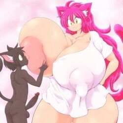 milkcat_(hataraki_ari), hataraki_ari, 1boy, 1girls, :3
