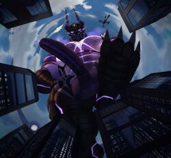 shapeshifter_(artist), anthro, bara, big_penis, city