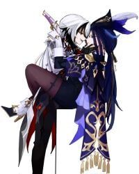 arlecchino_(genshin_impact), clorinde_(genshin_impact), genshin_impact, 2girls, femdom
