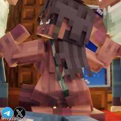 dana_(thirteen_lights), lololowka, minecraft, sphub, 1girl3boys