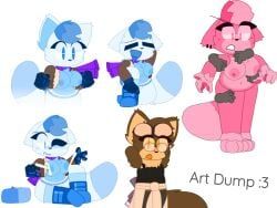 ambiguous_gender, anthro, bodily_fluids, breasts, canid