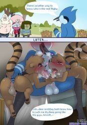 benson_dunwoody, doug_(regular_show), mordecai_(regular_show), muscle_man_(regular_show), pops_maellard